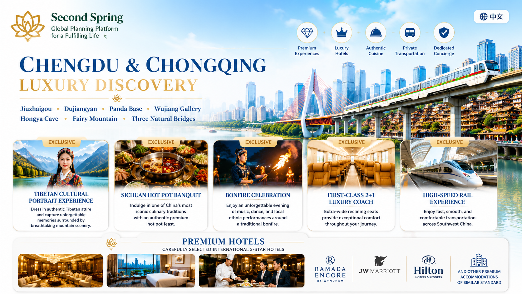 Chengdu and Chongqing dual-city luxury journey