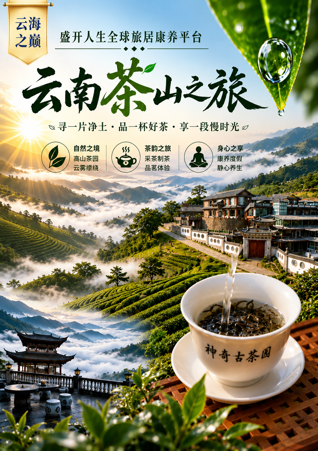 云南茶山之旅完整行程海报
